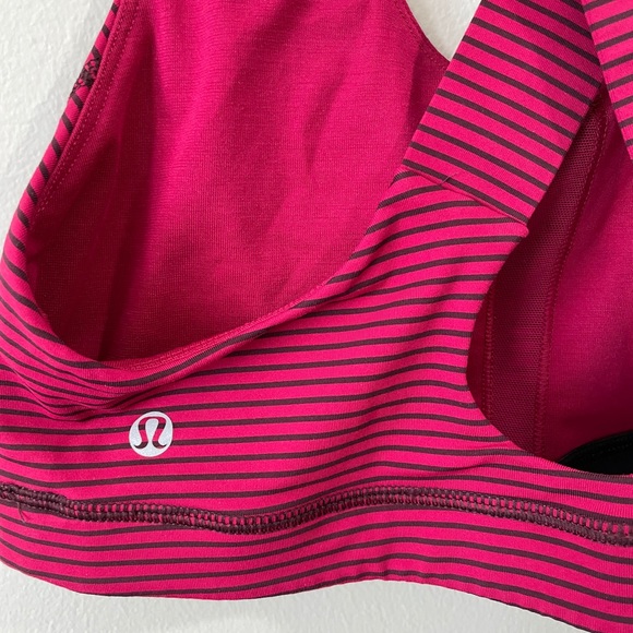 Lululemon All Sport Bra Hyper Stripe Bordeaux - Picture 6 of 8